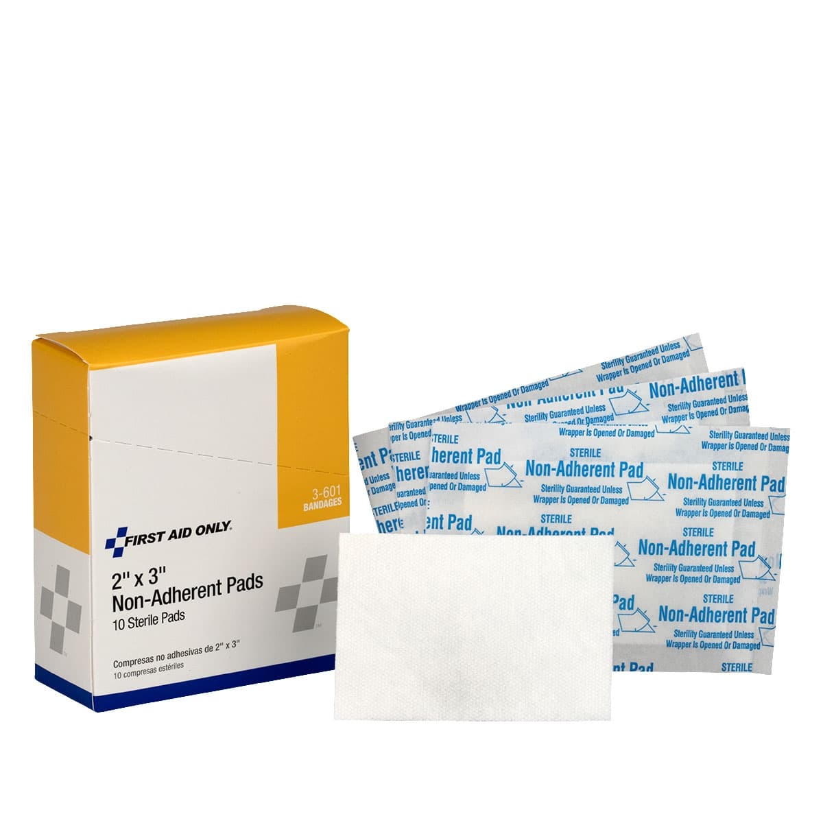 First Aid Only 2"x3" Non-Adherent Pads, 10/box