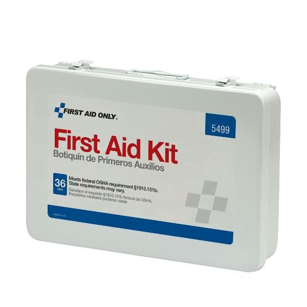 36 Unit First Aid Kit with BBP and CPR, Metal Case