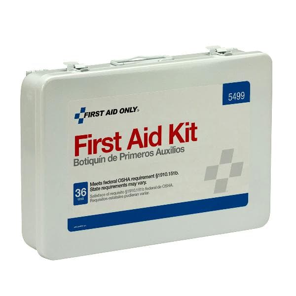 36 Unit First Aid Kit with BBP and CPR, Metal Case_1