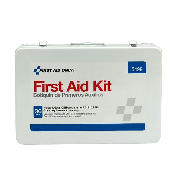 36 Unit First Aid Kit with BBP and CPR, Metal Case_2