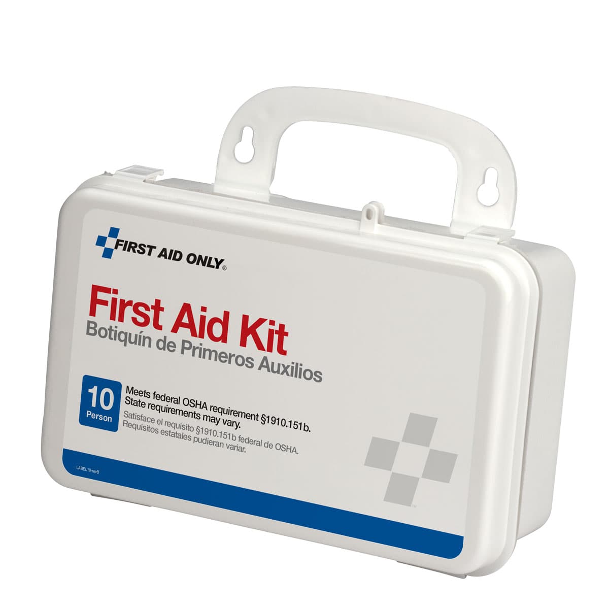 10 Person First Aid Kit, Plastic Case