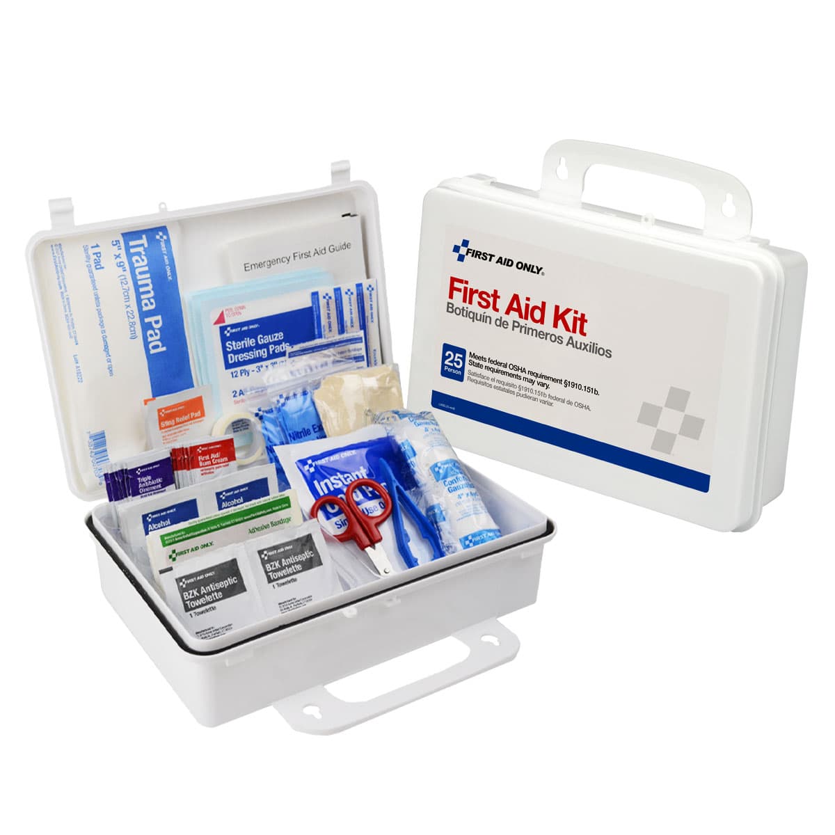 25 Person First Aid Kit, Plastic Case