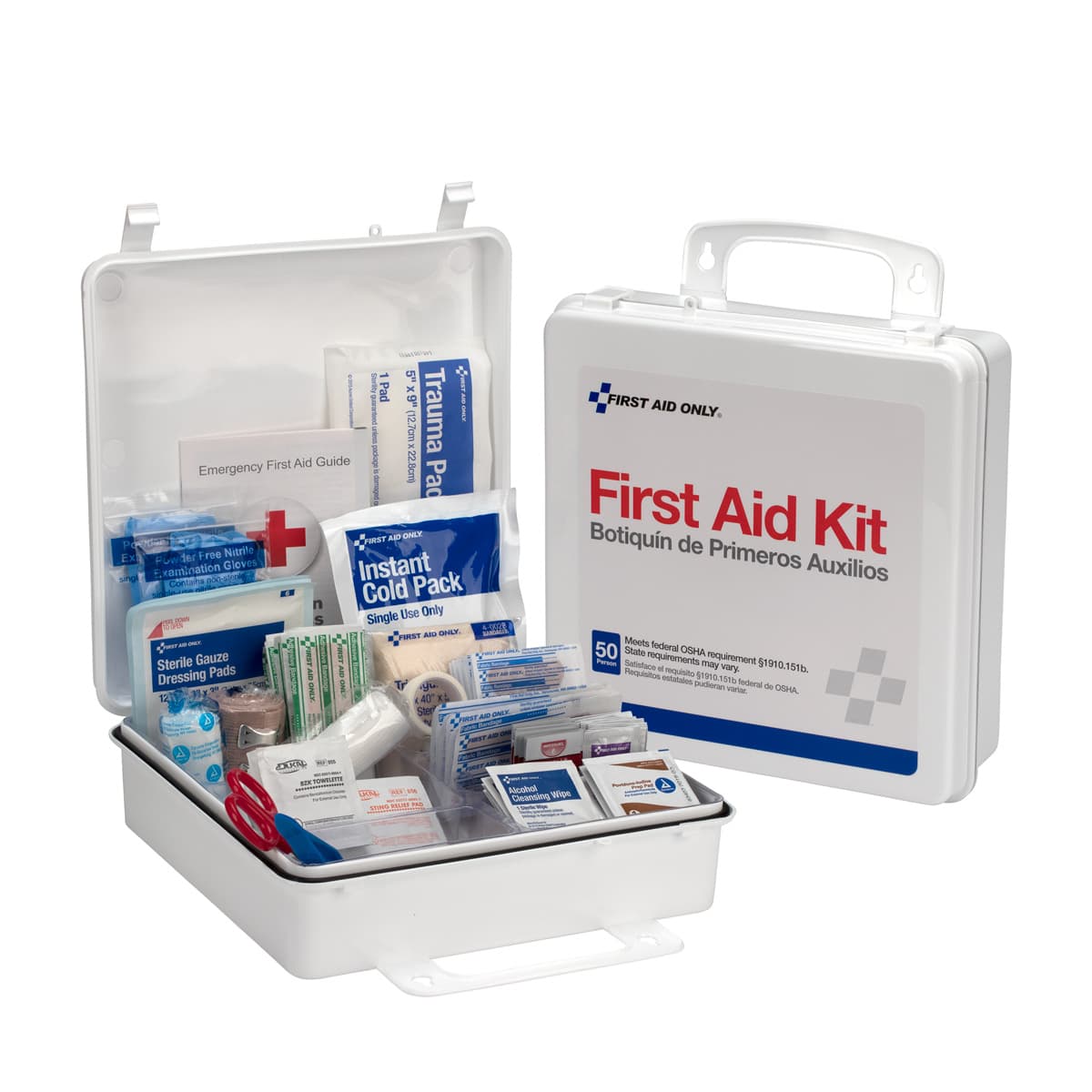 50 Person OSHA First Aid Kit, Plastic Case