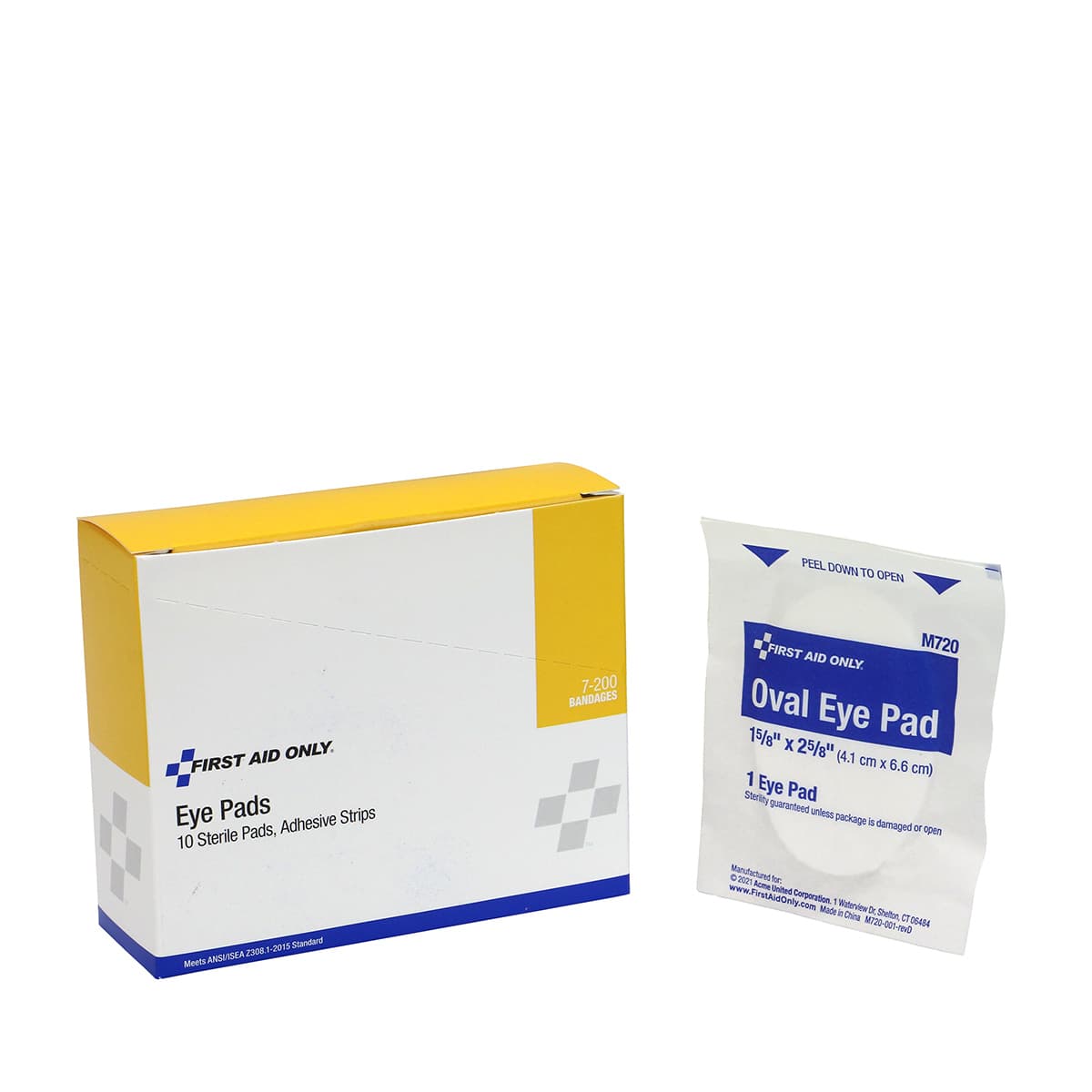 First Aid Only Sterile Eye Pads & Strips, 10/box