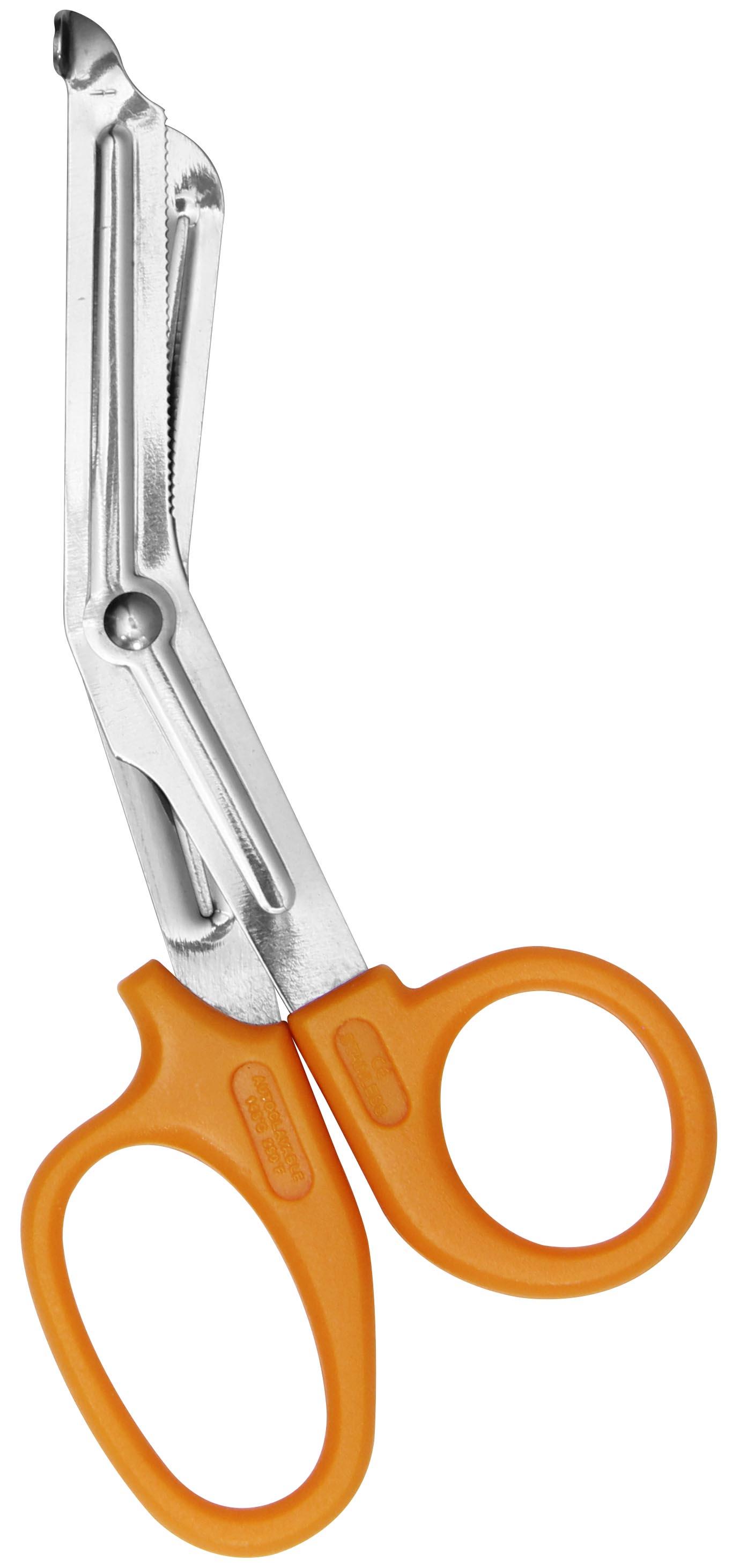 First Aid Only 5.75" Stainless Steel Bandage Shears Orange Handle_0