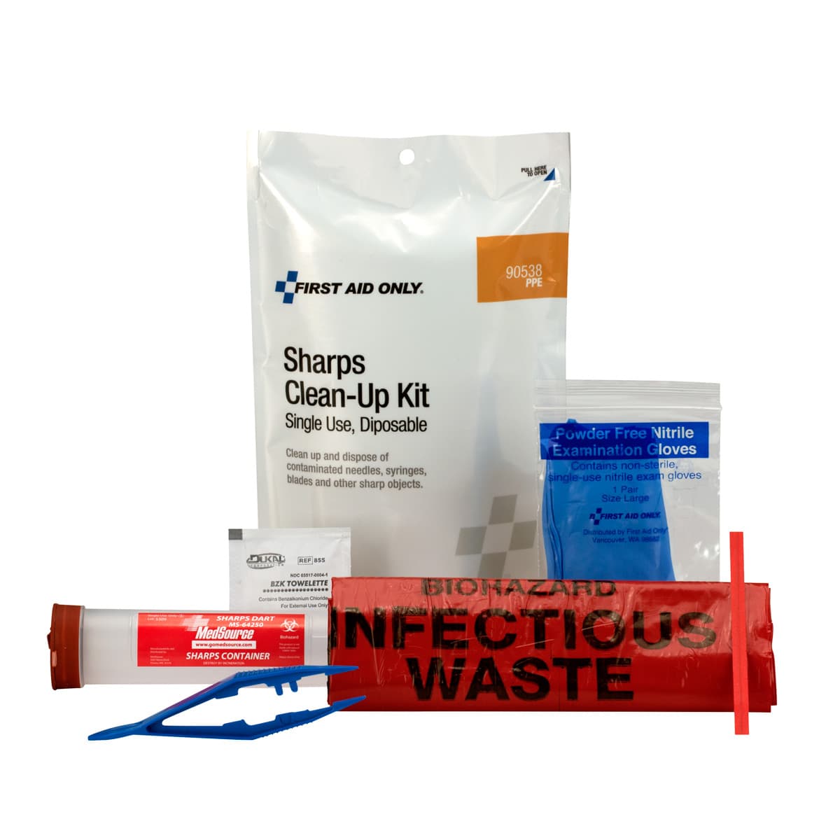 First Aid Only Sharps Clean Up Kit, Single Use Pack_0