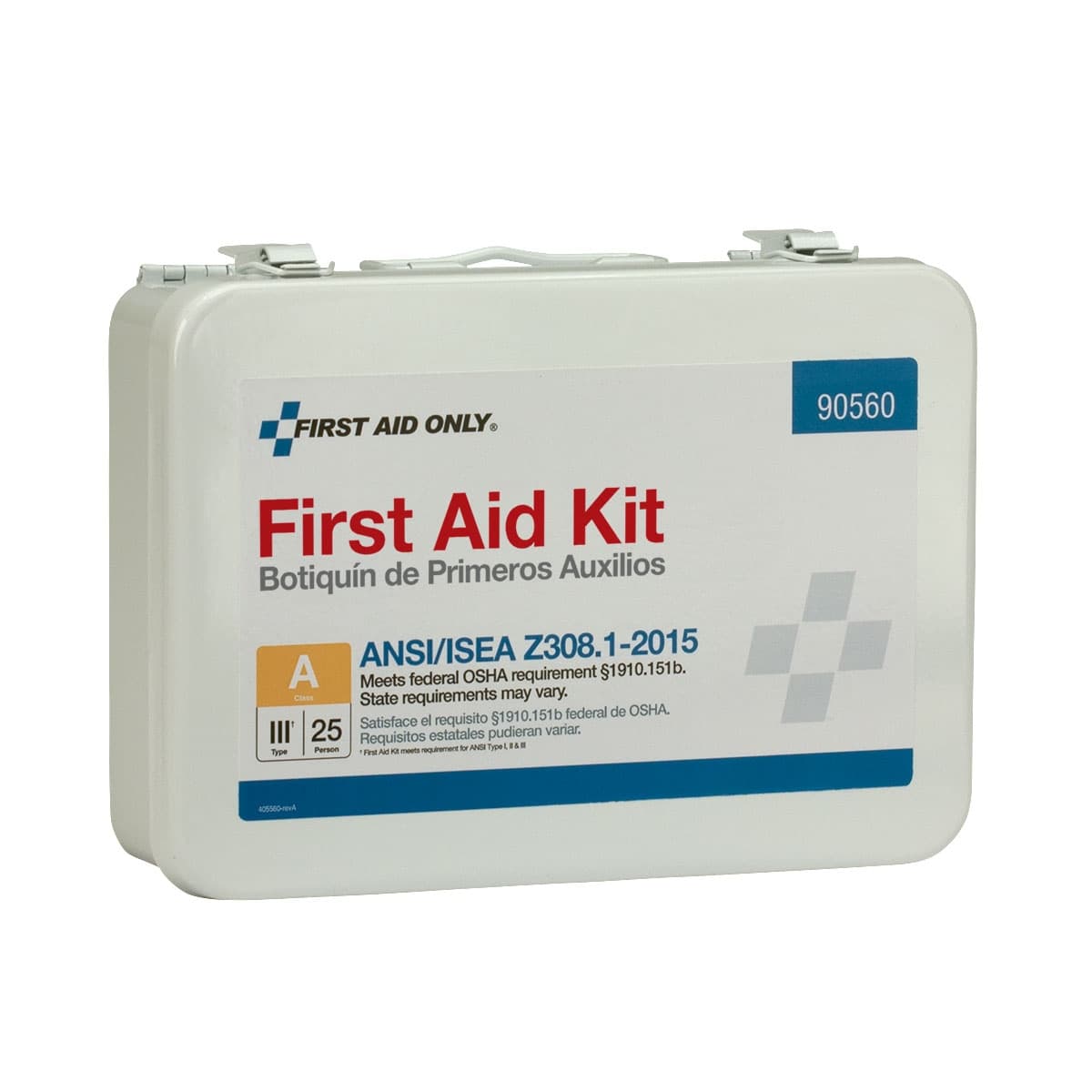 25 Person First Aid Kit, ANSI 2015 Class A, Metal Case