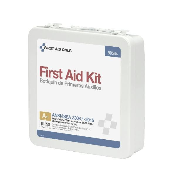 50 Person First Aid Kit, ANSI 2015 Class A+, Metal Case, Custom Logo