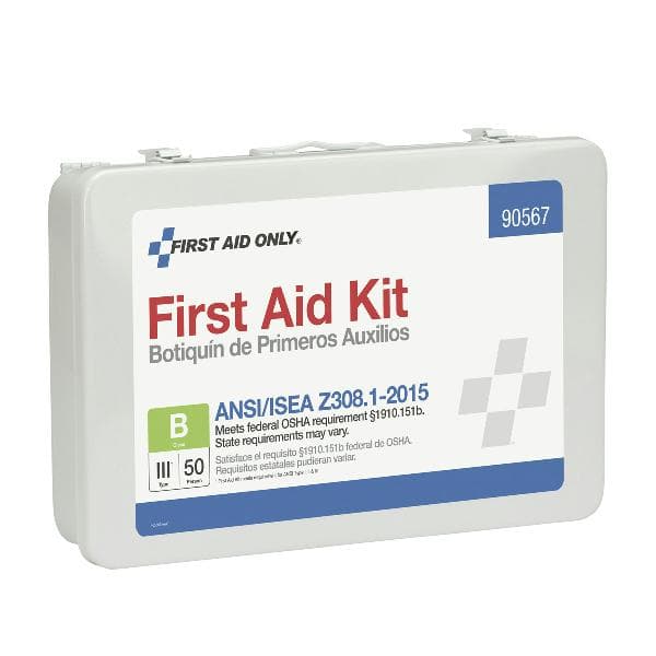 50 Person First Aid Kit, ANSI 2015 Class B,  Metal Case