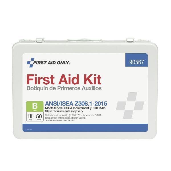 50 Person First Aid Kit, ANSI 2015 Class B,  Metal Case_1