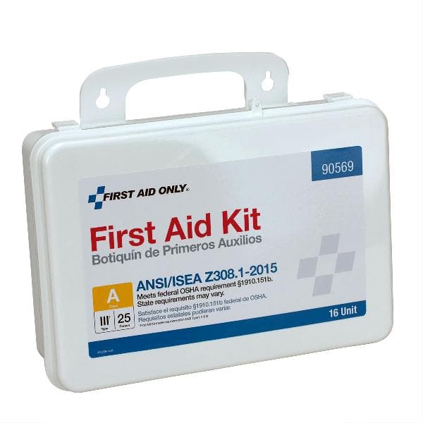 16 Unit First Aid Kit, ANSI 2015 Class A,  Plastic Case_1