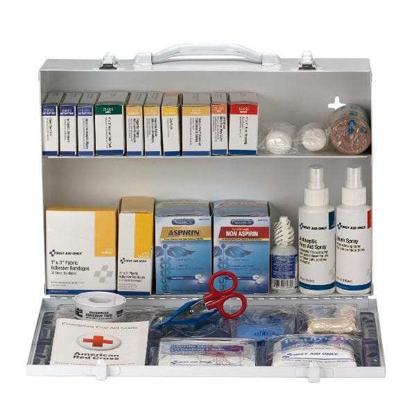 2 Shelf First Aid ANSI 2015 Class A+ Metal Cabinet, with Meds, Custom Logo_3