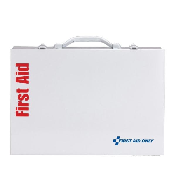 2 Shelf First Aid ANSI 2015 Class B+ Metal Cabinet, with Meds, Custom Logo_2