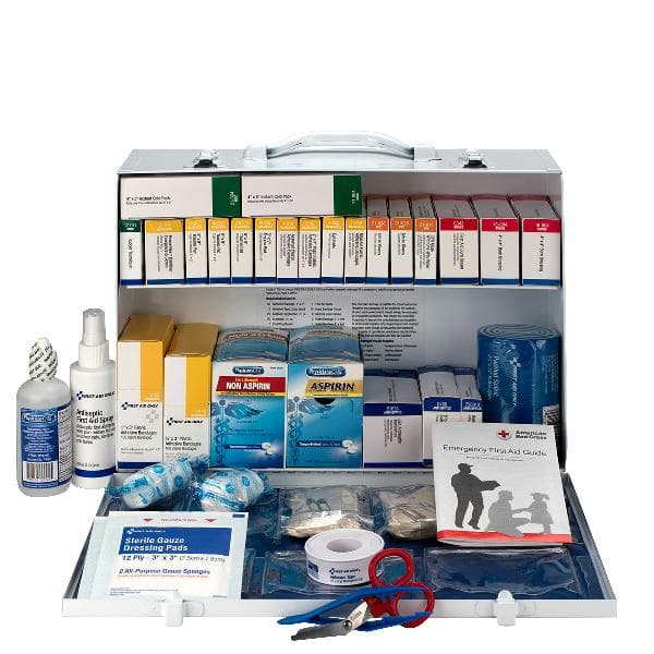 2 Shelf First Aid ANSI 2015 Class B+ Metal Cabinet, with Meds, Custom Logo_4