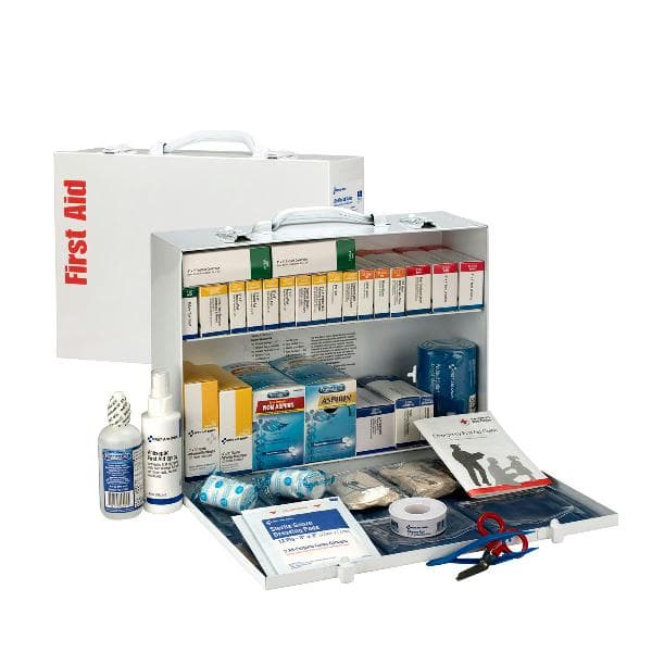 2 Shelf First Aid ANSI 2015 Class B+ Metal Cabinet, with Meds, Custom Logo_5