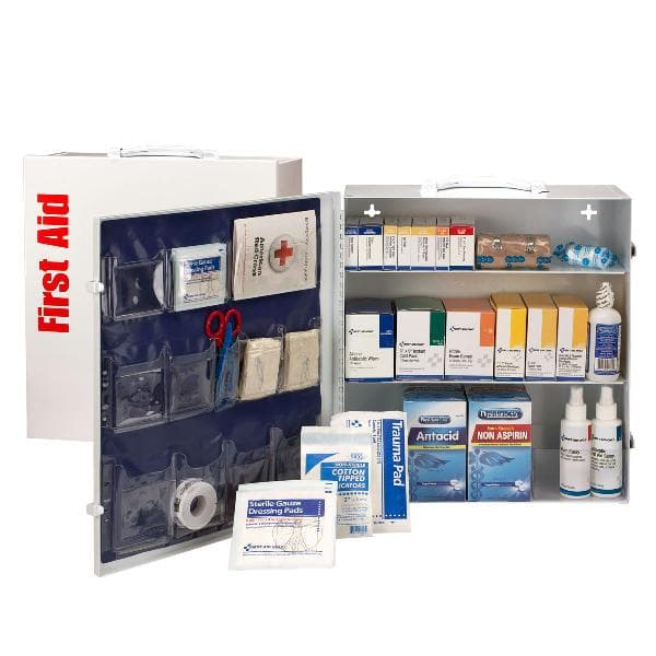 3 Shelf First Aid ANSI 2015 Class A+ Metal Cabinet, with Meds, Custom Logo_4