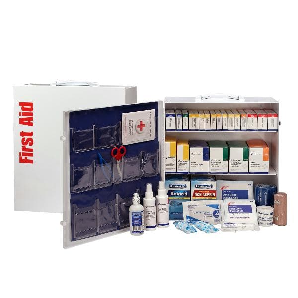 3 Shelf First Aid ANSI 2015 Class B+ Metal Cabinet, with Meds, Custom Logo_4