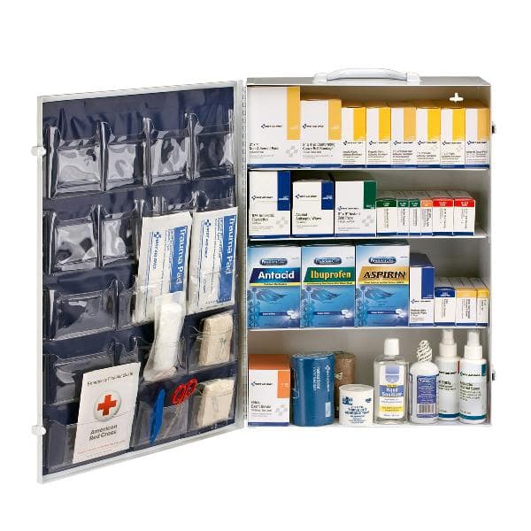 4 Shelf First Aid ANSI 2015 Class B+ Metal Cabinet, with Meds, Custom Logo_3