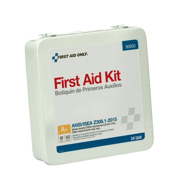 24 Unit First Aid Kit, ANSI 2015 Class A+,  Metal Case_1