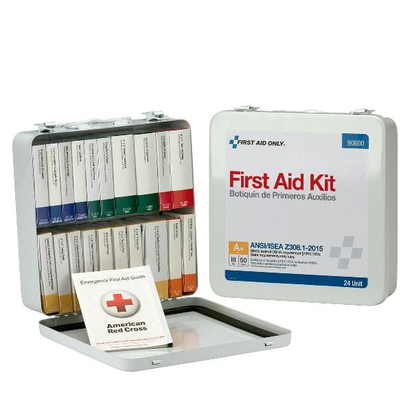 24 Unit First Aid Kit, ANSI 2015 Class A+,  Metal Case_5