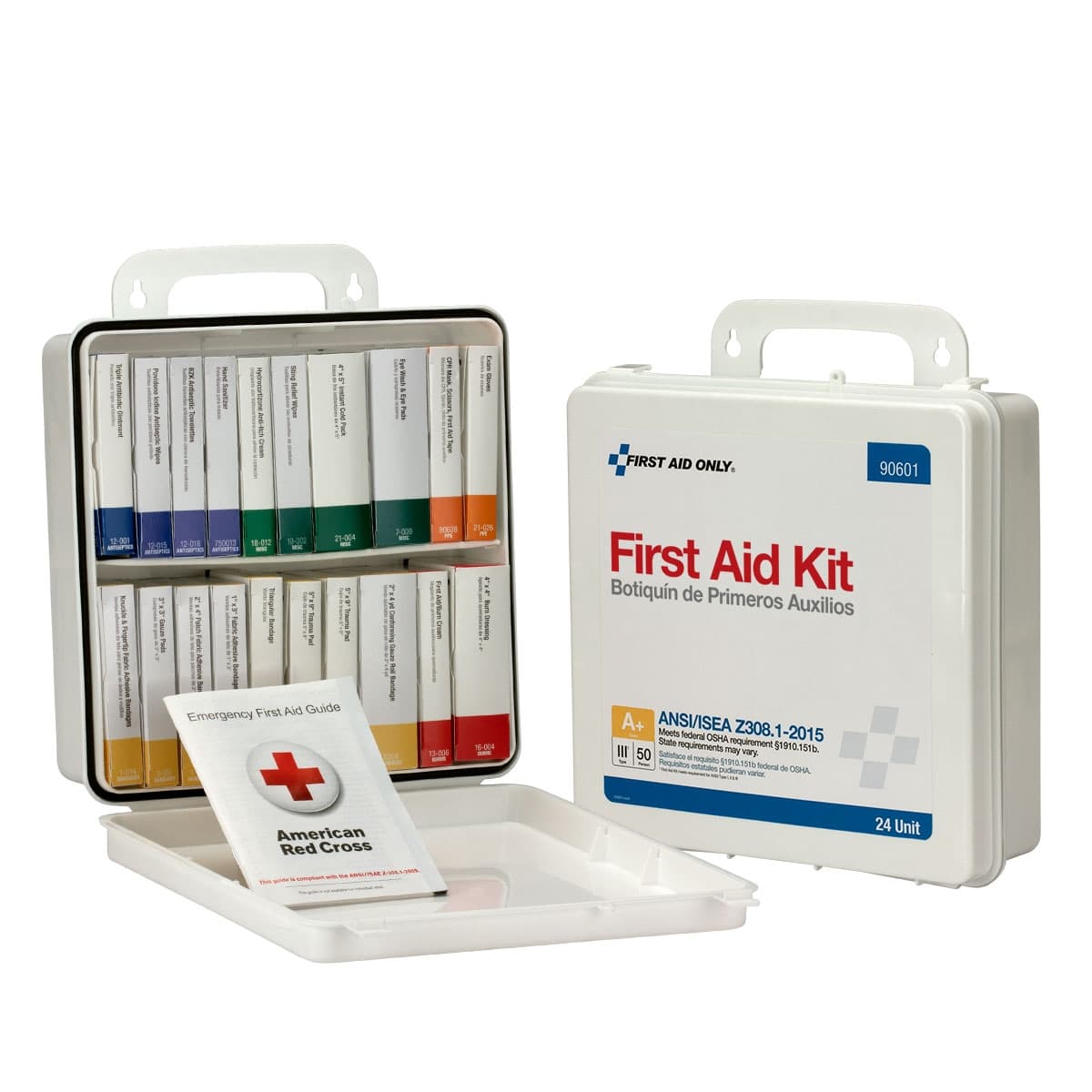 24 Unit First Aid Kit, ANSI 2015 Class A+, Plastic Case