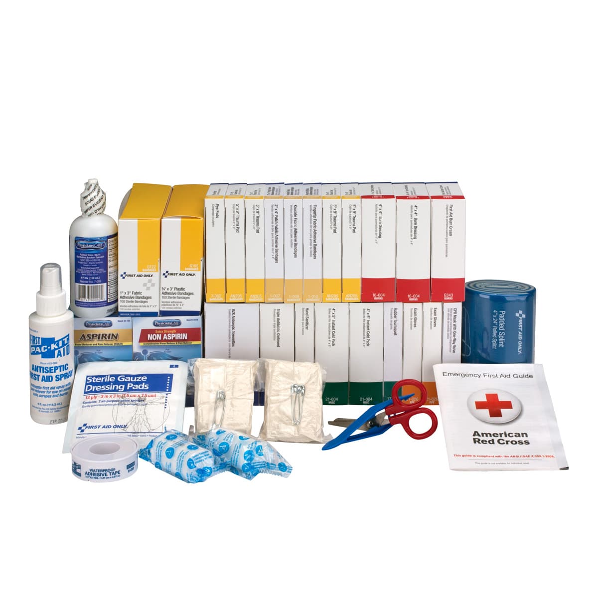 First Aid Only 2 Shelf ANSI 2015 Class B+, Refill with Meds