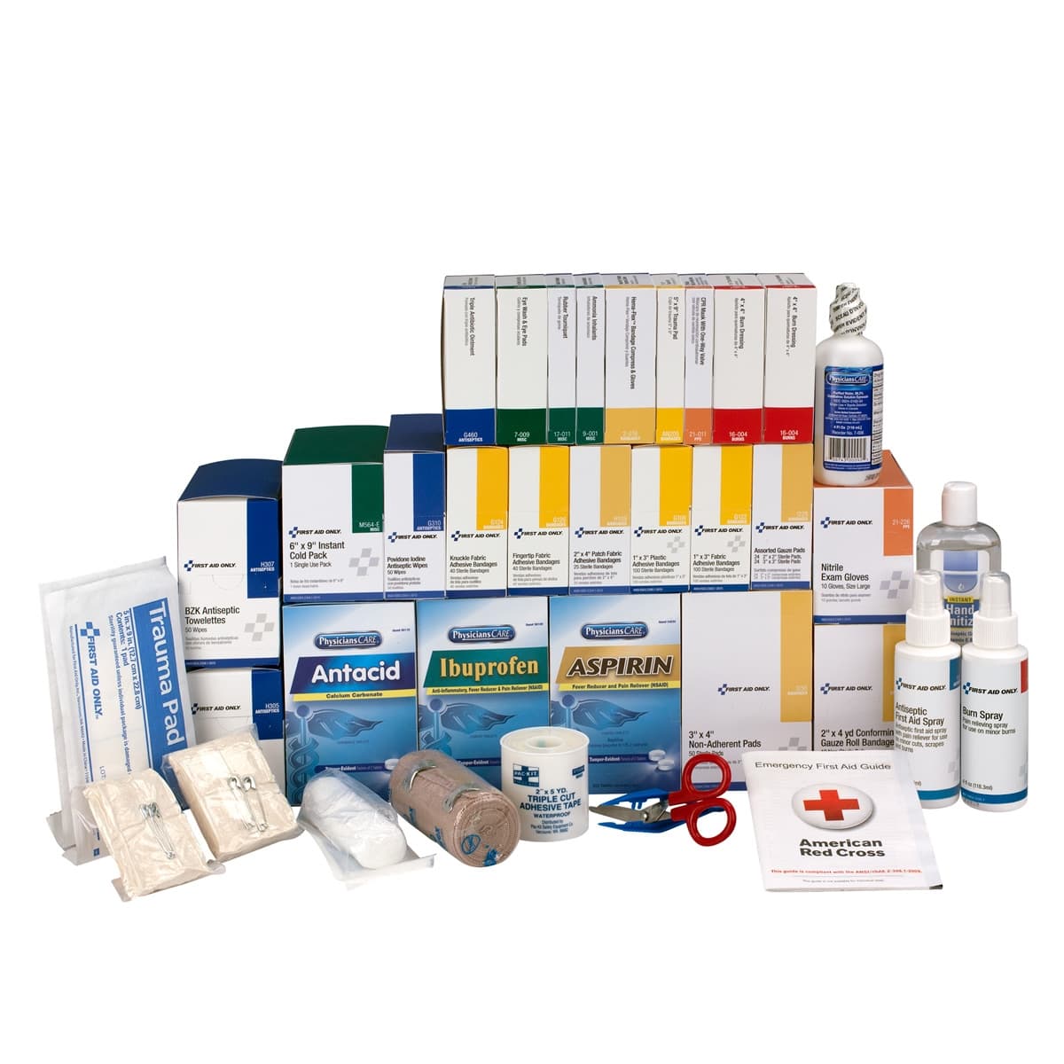 First Aid Only 4 Shelf 2015 ANSI Class B+, Refill, with Meds