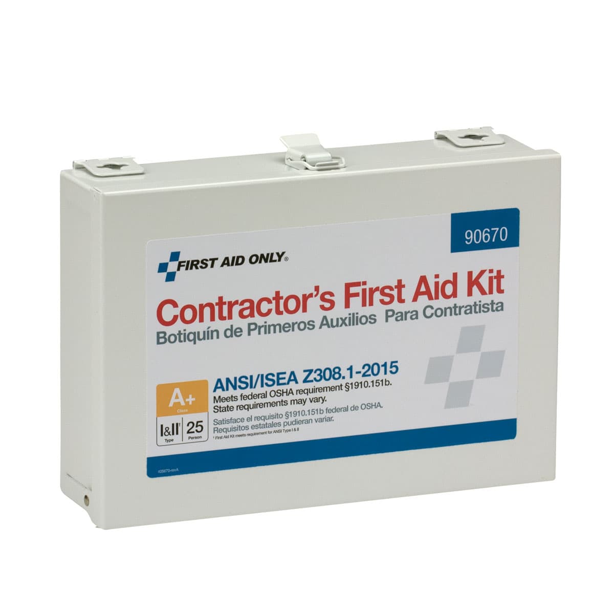 25 Person Contractor ANSI 2015 Class A+ First Aid Kit, Metal Case