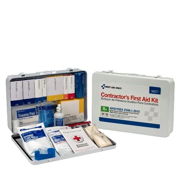 50 Person Contractor ANSI 2015 Class B+ First Aid Kit, Metal Case_5