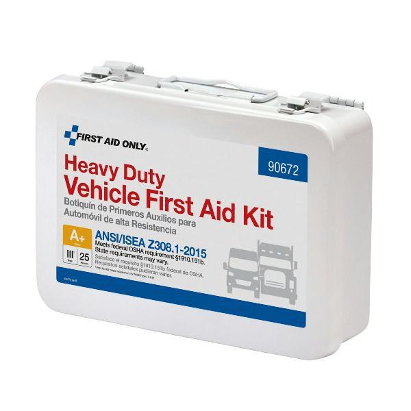 25 Person Vehicle ANSI 2015 Class A+ First Aid Kit, Metal Case