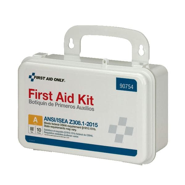 10 Person First Aid Kit, ANSI 2015 Class A, Plastic Case