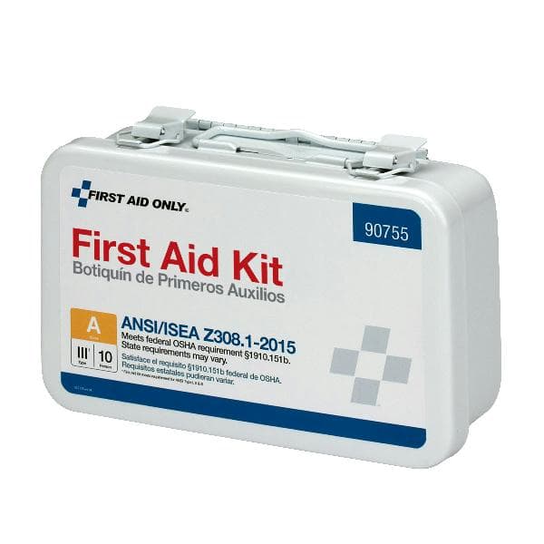 10 Person First Aid Kit, ANSI 2015 Class A, Metal Case