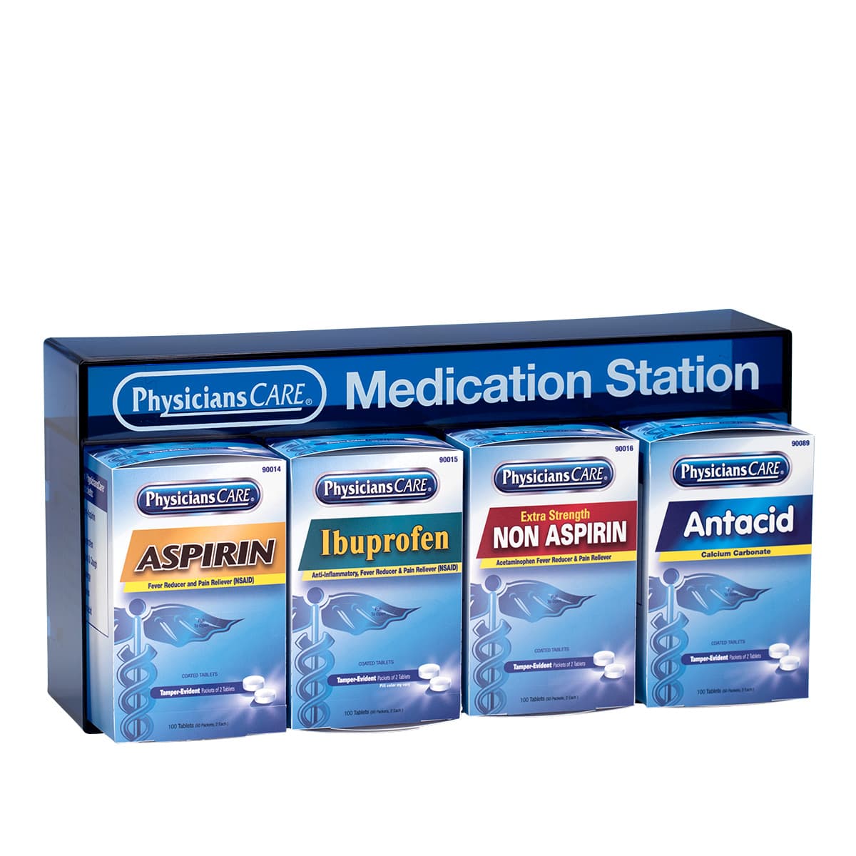 First Aid Only Medication Station with Antacid, Aspirin, Non-Aspirin and Ibuprofen