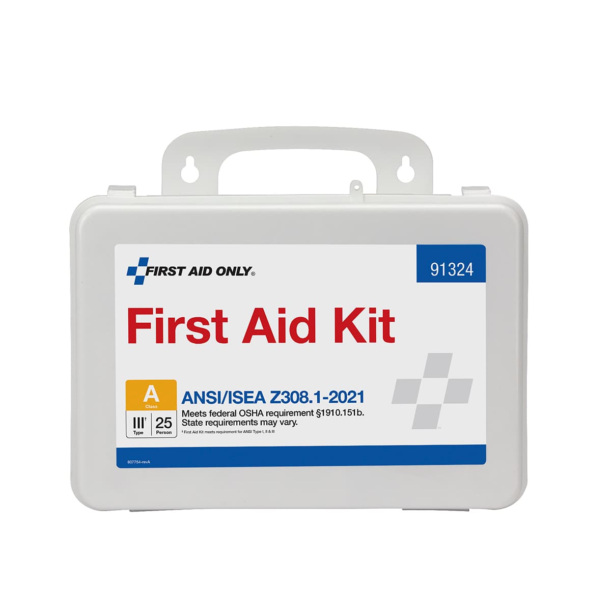 25 Person ANSI 2021 Class A, Plastic First Aid Kit