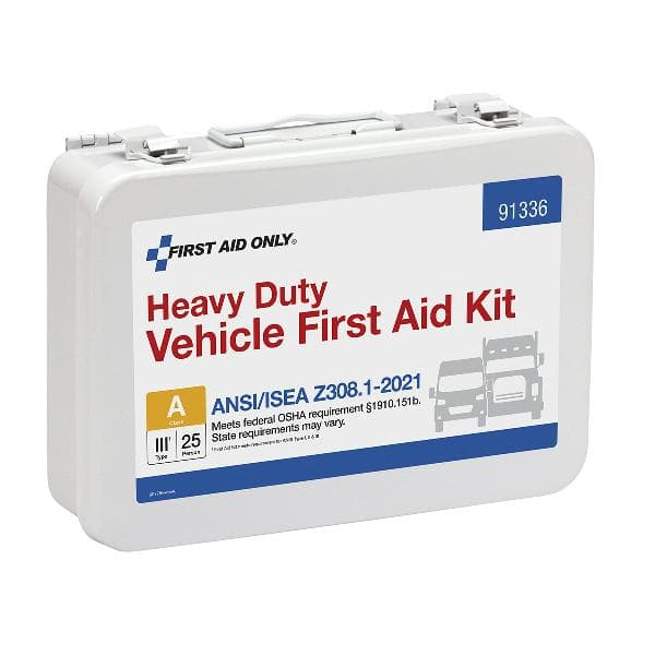 25 Person ANSI 2021 Class A, Heavy Duty Vehicle Metal First Aid Kit_1