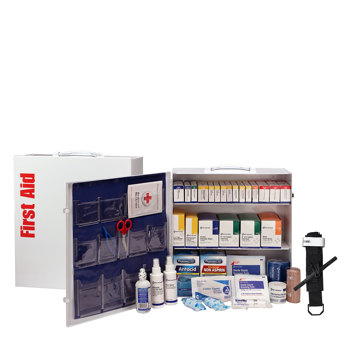 First Aid Only 100 Person ANSI 2021 Class B, 3 Shelf First Aid Cabinet