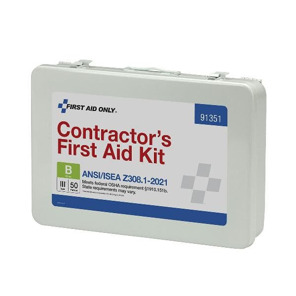50 Person ANSI 2021 Class B, Contractor Metal First Aid Kit