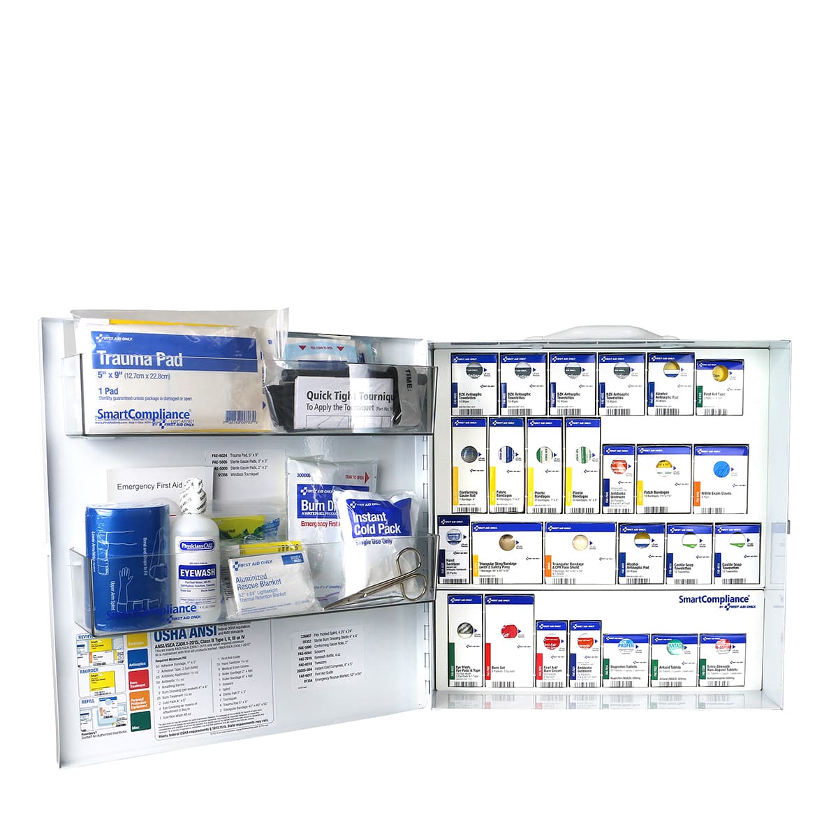 First Aid Only Large Metal SmartCompliance Cabinet, ANSI 2021 Class B with Meds