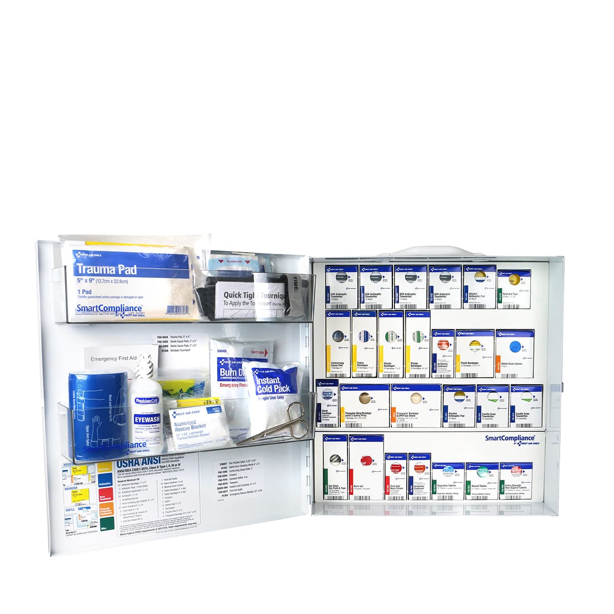 First Aid Only Large Metal SmartCompliance Food Service Cabinet, ANSI 2021 Class B with Meds