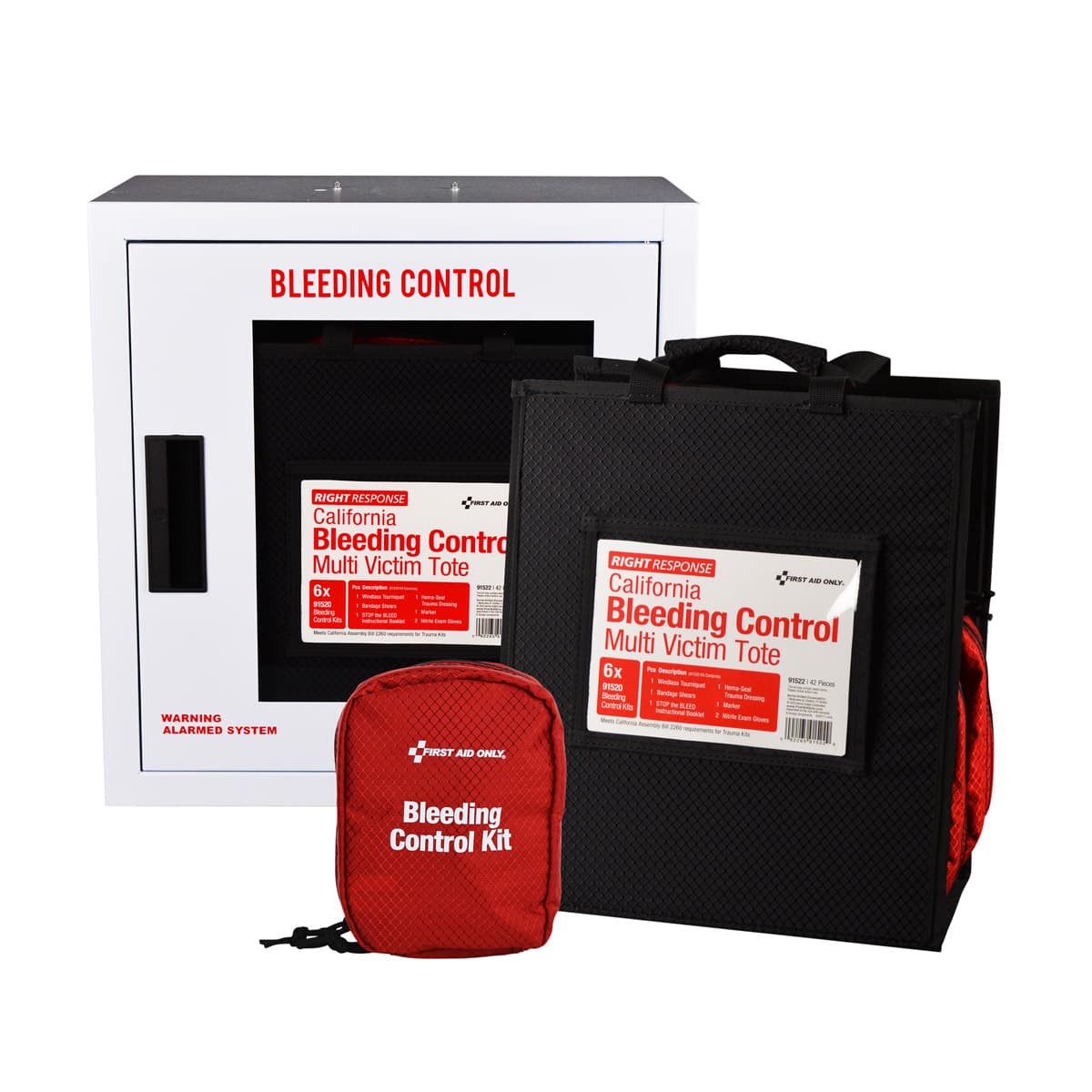 Bleed Control Kits, Fabric Pouch, Tote and Cabinet with Alarm, California Regulation