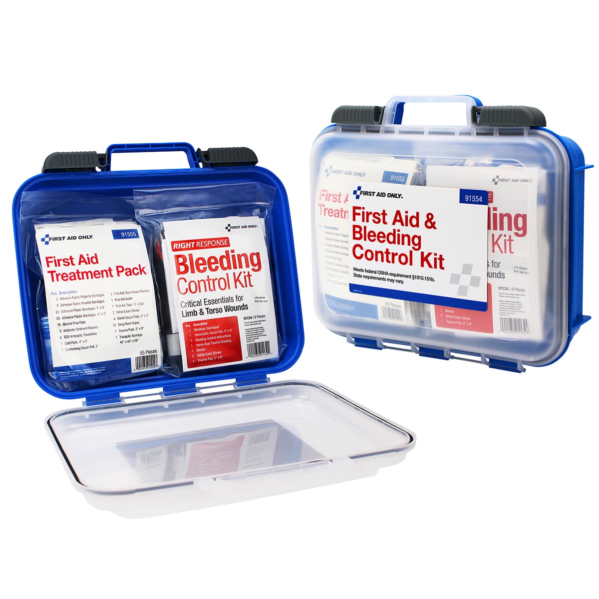 Combo First Aid & Bleeding Control Large Clear Front