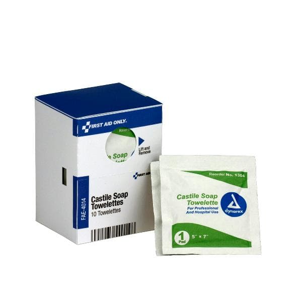 First Aid Only SC Refill Castile Soap Wipes, 10/box_1