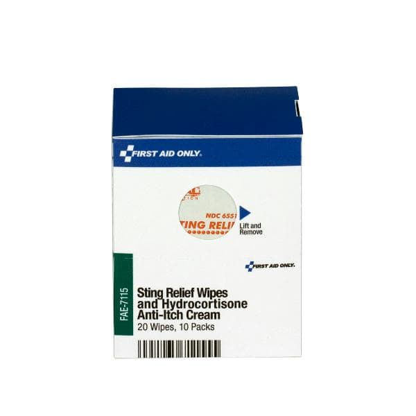 First Aid Only SC Refill Sting Relief Wipes(20), Hydrocortisone Cream (10)_0