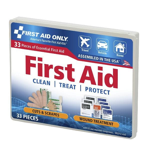 Personal First Aid Kit, 34 Piece, Plastic Case