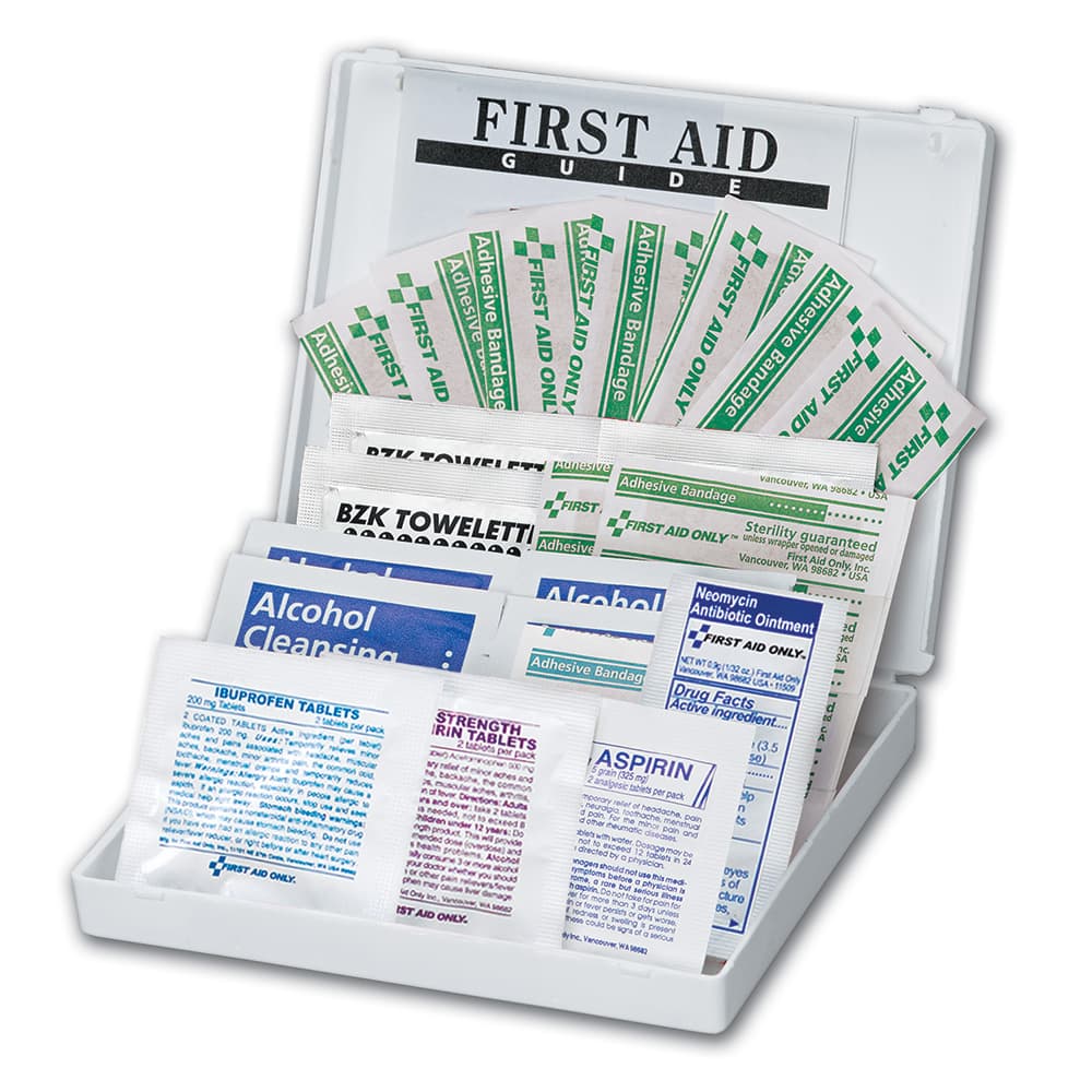 Personal First Aid Kit, 34 Piece, Plastic Case