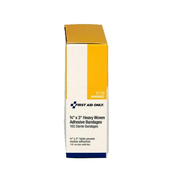 3/4"x3" Heavy Woven Fabric Bandages, 100/box