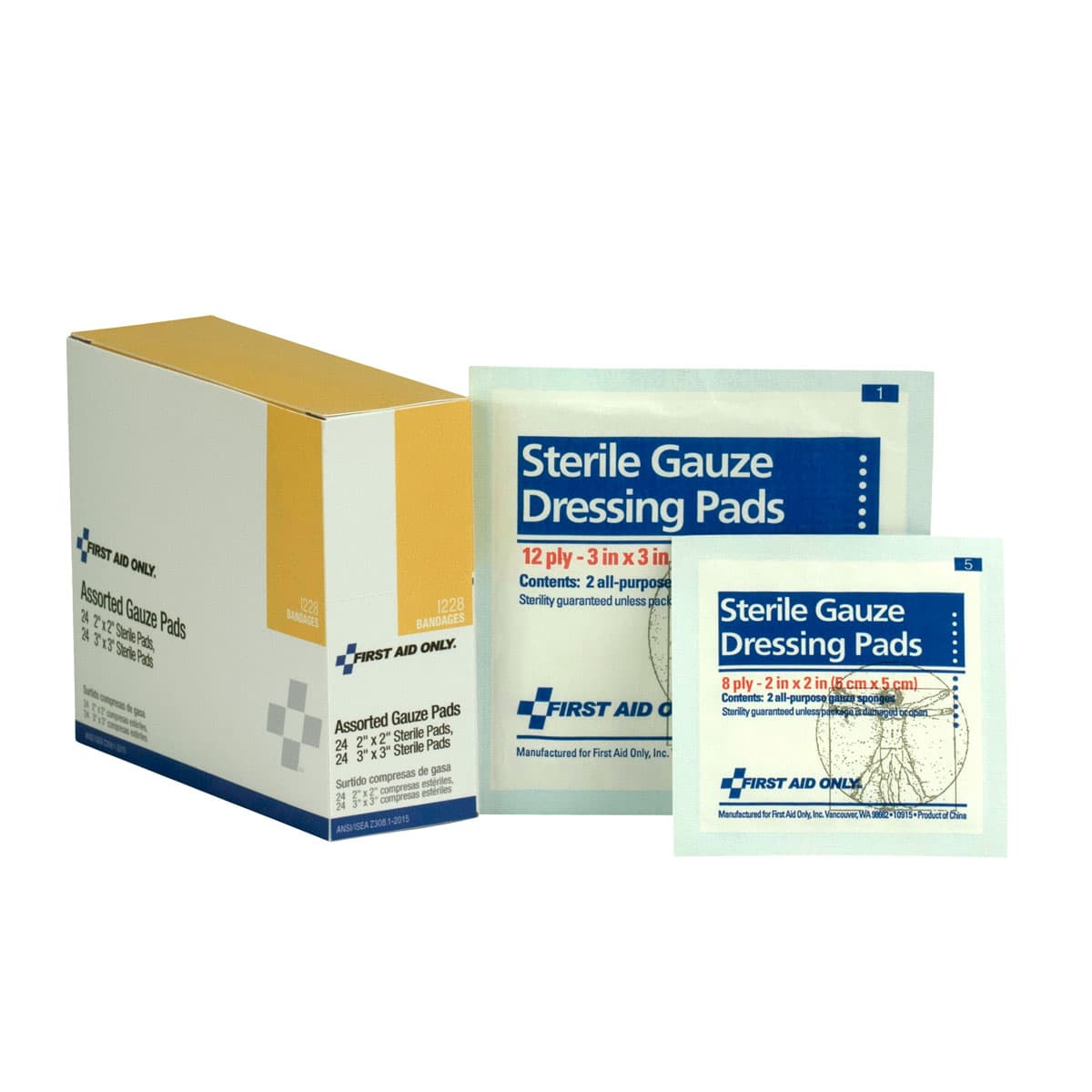 Assorted Gauze Pads (24 each 2"x2", 24 each 3"x3")