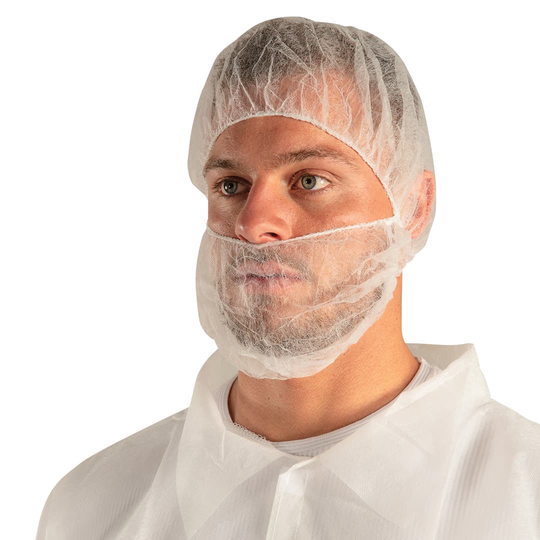 Force360  SPP Double Loop Beard Cover White (1000 Per Carton)