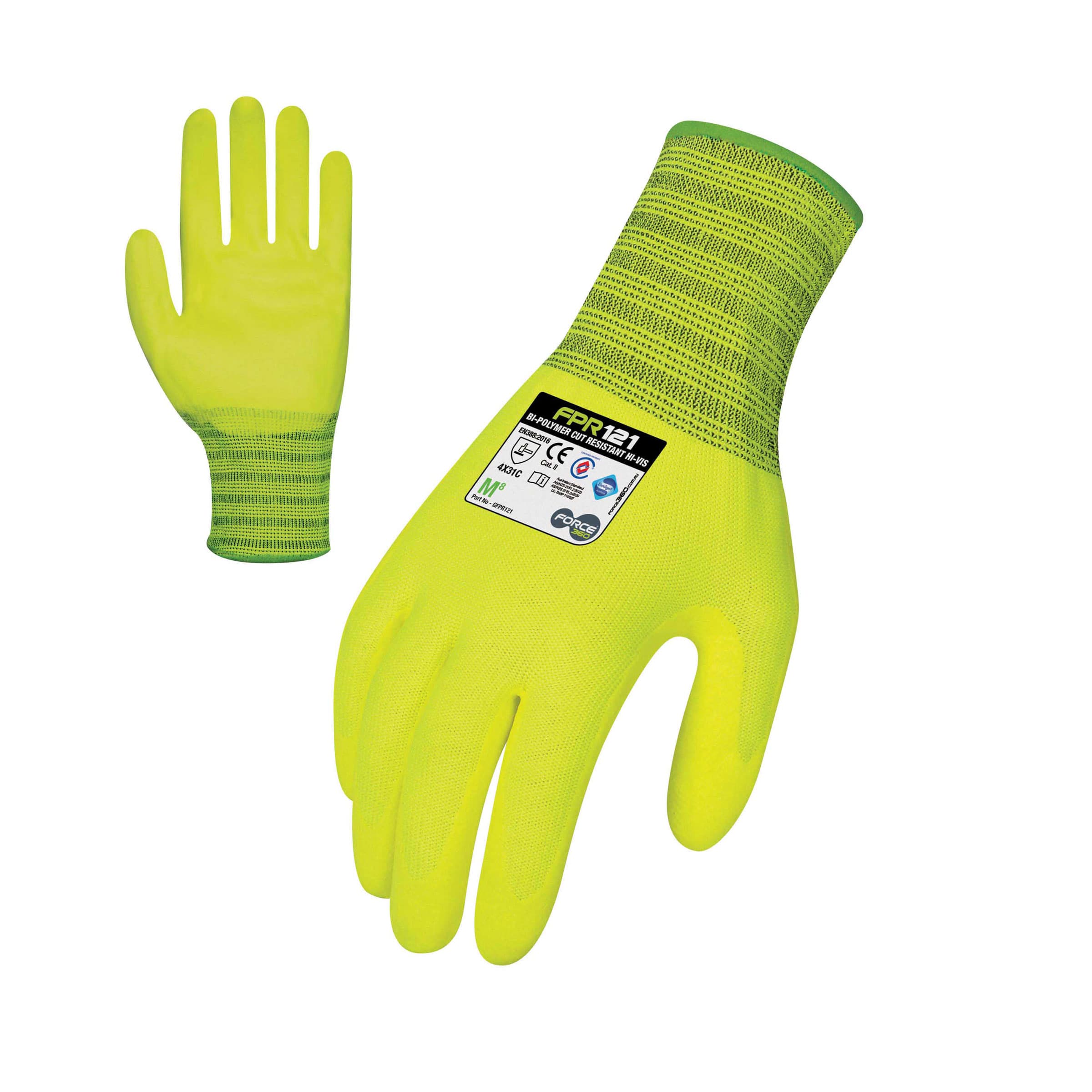 Force360 Cut 5 Bi-Polymer Glove (Hi-Vis Yellow)