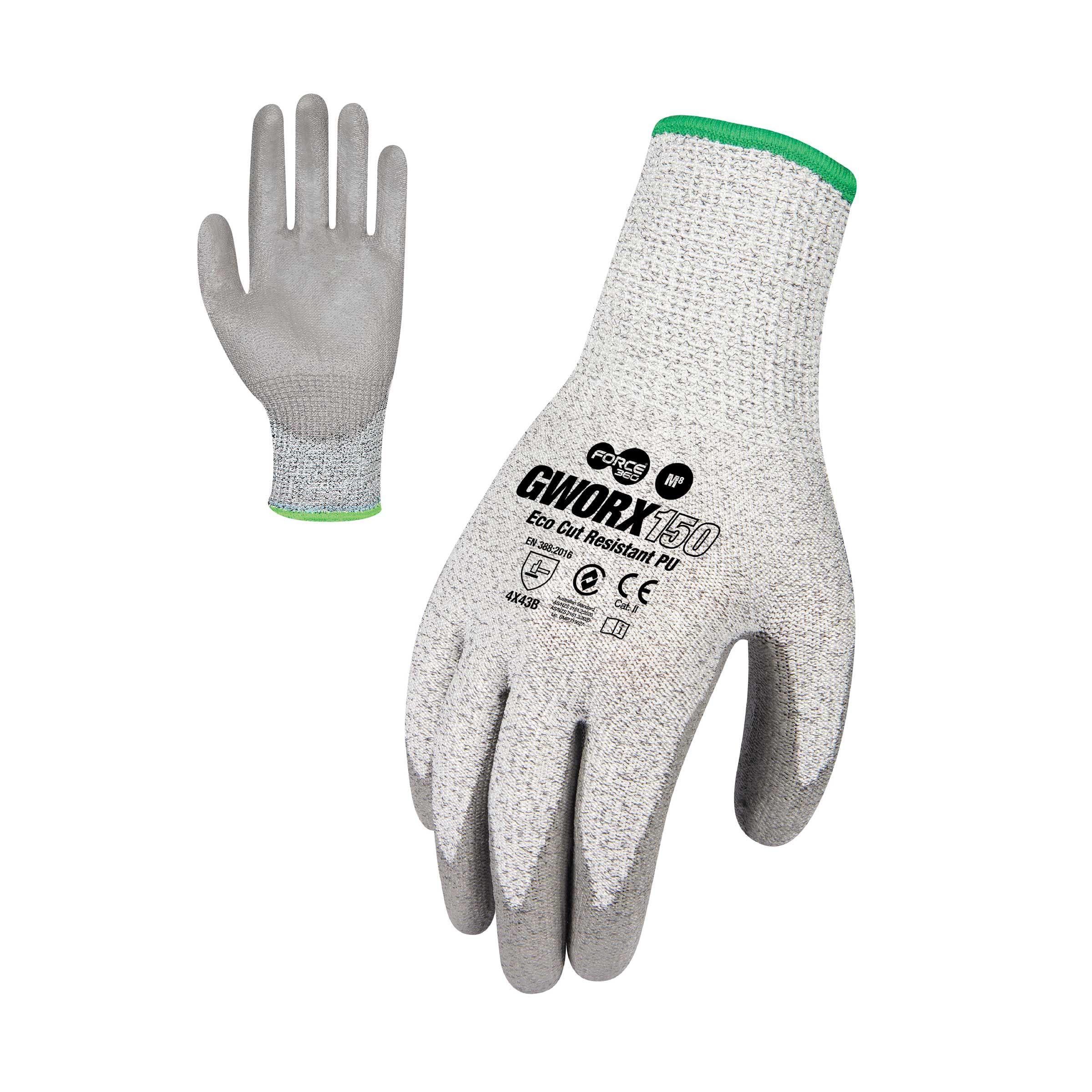 Force360 ECO Worx Cut Level B PU Glove